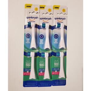 Spinbrush Smart Clean Replacement Toothbrush Heads Soft Lot of 3 2-Packs 6 Total